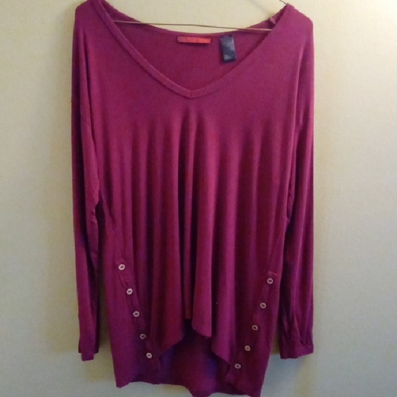 Womans S BKE Raspberry Asymmetrical Blouse with Relaxed Fit - Picture 1 of 4
